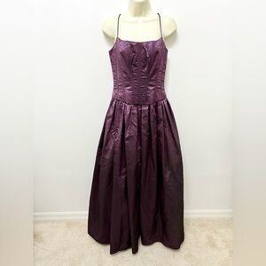 Vintage 90s Y2K Purple Corset Dress Jessica McClintock Gunne Sax Iridescent Prom
